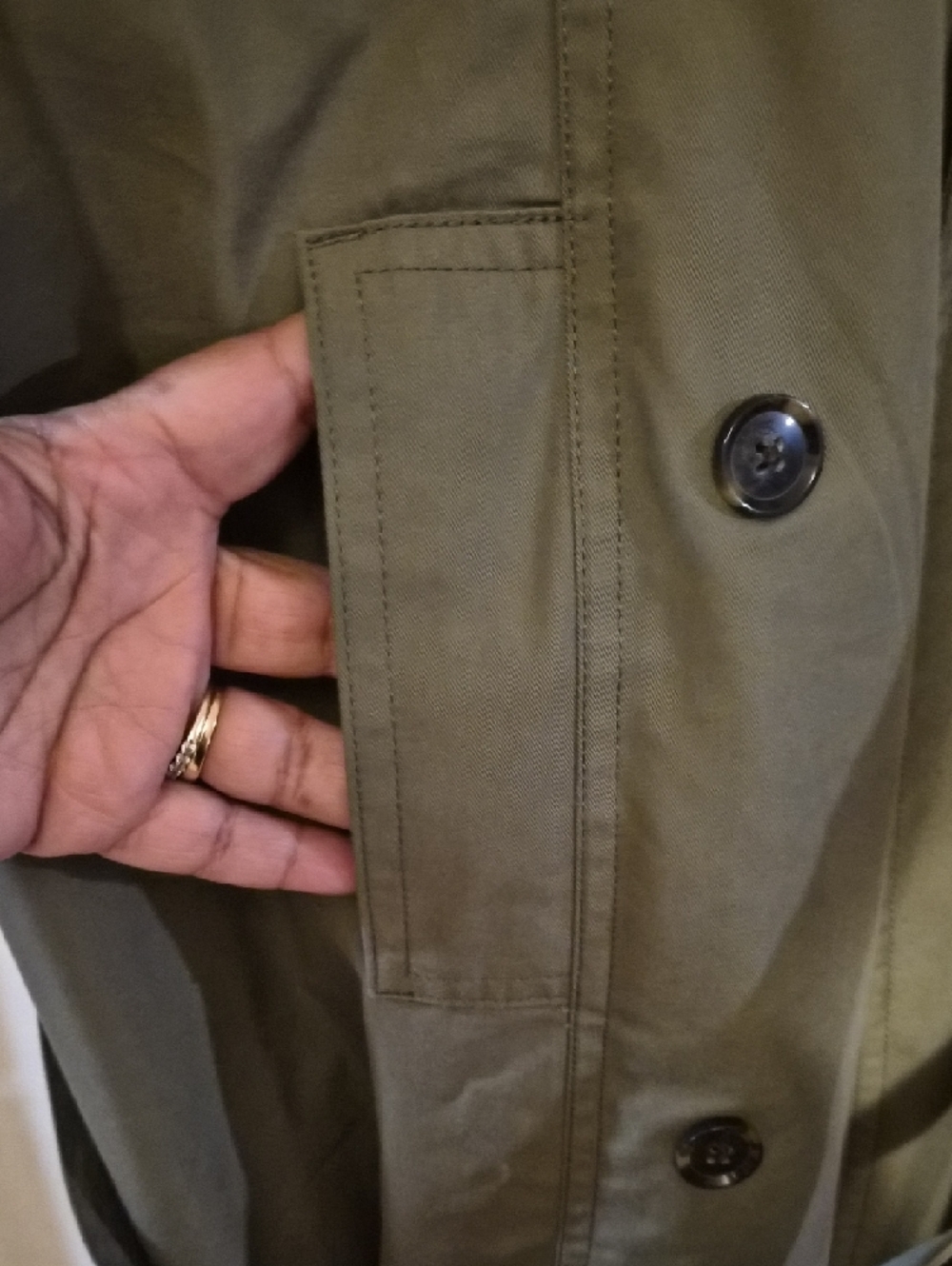 Banana Republic Olive Green Trench Coat - Picture 3 of 6